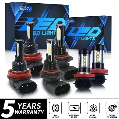 For 2016-2020 Honda Civic 6500K LED Headlight High Low Beam Fog Light Bulbs Kit • $35.99