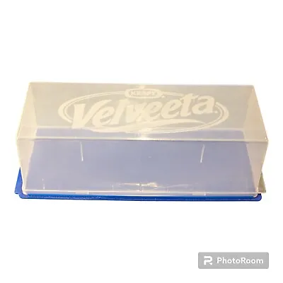 Vintage Kraft Velveeta Cheese Keeper 2 Lb Plastic Container Clear And Blue 9.75  • $8