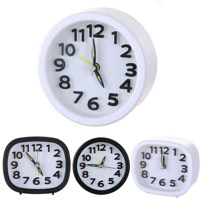 $12.59 • Buy Battery Operated Quartz Alarm Clock Night Light No Tick Bedroom Bedside Clock