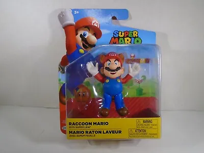 2019 Jakks Pacific--nintendo Super Mario--4  Raccoon Mario Figure (new) • $8.99
