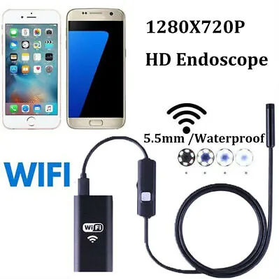 For IPhone Android IOS PC 5.5MM WiFi Borescope Endoscope Snake Inspection Camera • $19.99