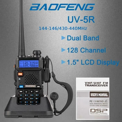 £21.95 • Buy Baofeng UV-5R VHF/UHF Dual-Band USB Two Way Ham Radio Walkie-Talkie Earphone UK