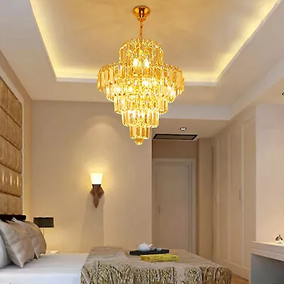 Modern K9 Crystal Chandelier LED Lighting ElegantPendant Ceiling Lamp Livingroom • $49.40