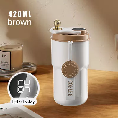 Smart LED Temperature Display Thermos Coffee Mug Water Cup Stainless Steel • $24.50