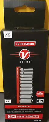 CRAFTSMAN V-SERIES Deep Socket Set MM 1/4 Inch Drive 10 Piece Brand New • $28.99