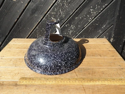 £19.99 • Buy Vintage  1930s Era Industrial Enamel Lamp Shade .Speckled Black / White Inner