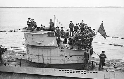 WW2 WWII Photo  German Submarine U-552 Returns  U-Boat  World War Two 7335 • $6.49