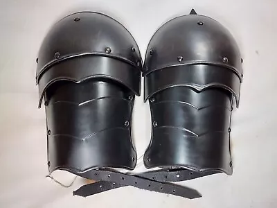 Pauldrons Armor Medieval Plate Mail Metal Constructed Shoulder LARP SCA Straps • $85.26