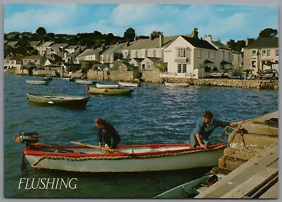 Flushing Harbour Falmouth Cornwall England Postcard • £5