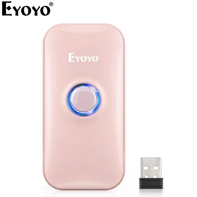 Eyoyo Mini 1D 2.4G Bluetooth Barcode Scanner USB Wired & 2.4G Code Reader Pink • $29.64