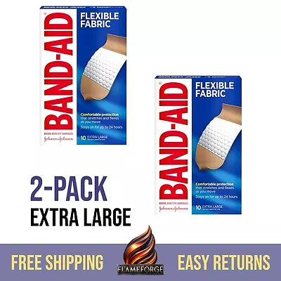 10 Band-aid Brand Extra Large Adhesive Bandages Flexible Fabric (2 Pack) • $14.99