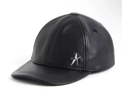 MUGLER X H&M Leather Baseball Cap Black M/56 • £50