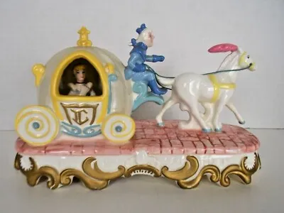 Schmid Cinderella Coach Ceramic Music Box Vintage Hand Painted 53610 Preowned • $68.36