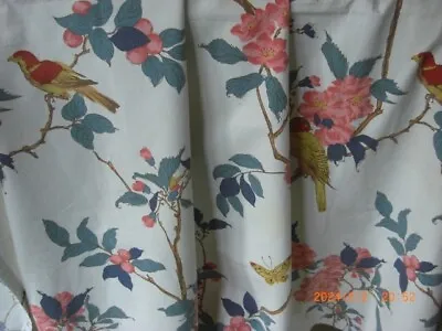 Vintage C 1970s Cotton Fabric Cherry Blossom The Moon Gate Collection Warner • £47.06