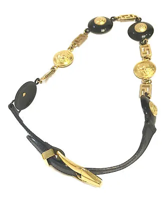 VERSACE GIANNI VERSACE BELT Necklace AUTH MEDUSA Vintage 63cm Medal Coin F/S • $255