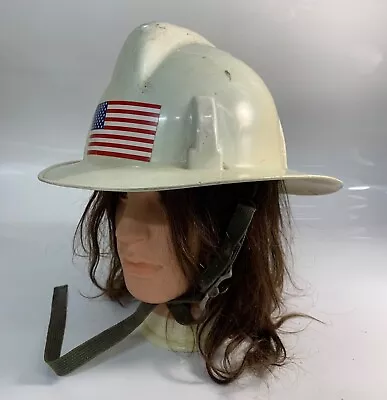 Vintage MSA TOPGARD Fireman’s Safety Helmet Black  CAPT  CAPTAIN FIREFIGHTER • $99.99