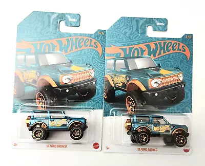 Hot Wheels '21 Ford Bronco Green #3 3/6 - 2024 Pearl And Chrome 56th -2pcs • $11.99