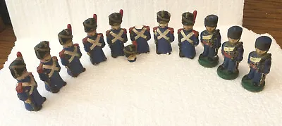 11 Model Toy Soldiers Russian Napoleonic Hussars Chalk Plaster Made Some Damage • £11.99