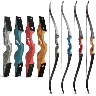 60  Takedown Recurve Bow 20-60lbs Wooden Longbow Archery Hunting Black Hunter • $63.23