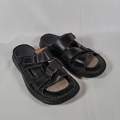 Born Men's Sandals Dark Brown/Black Contrast Stitching Casual Leather 9 / 40.5 • $15.96