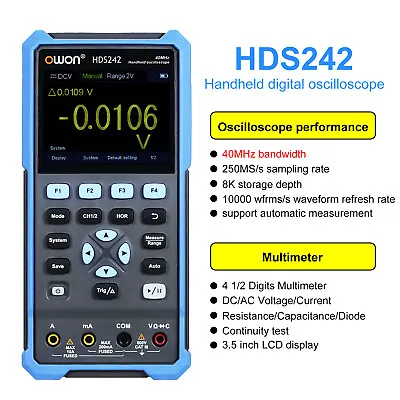 OWON HDS200 Series Handheld Digital Oscilloscope 2CH+1CH Waveform Generator USB • $139.97