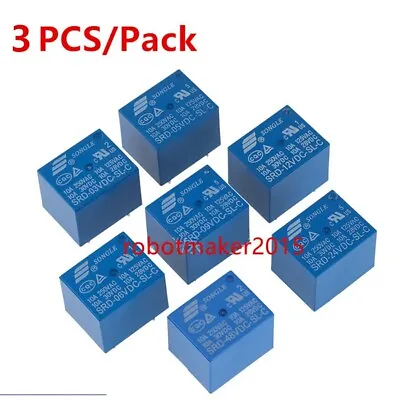 3 Pcs/Pack SRD-09VDC-SL-C  5V 6V 9V 12V 24V 48V DC Mini Power Relay  10A 5Pins • $4.18