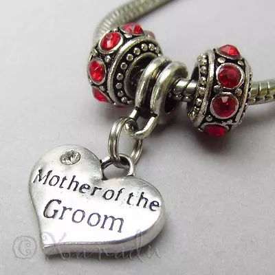 Mother Of The Groom Pendant And Birthstone European Beads For Charm Bracelets • $7.99