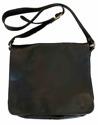 I Medici Firenze Genuine Italian Leather Black Messenger Crossbody Bag • $127.49