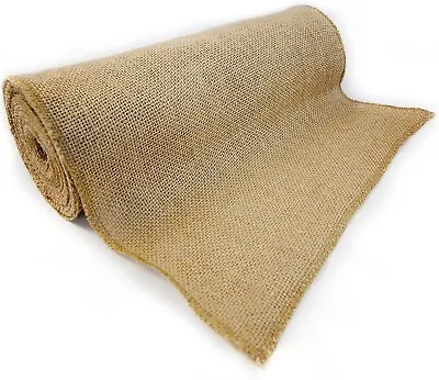 12  X 10 Yd NO-FRAY Burlap Roll ~ Natural Long Fabric With Finished Edges. • $14.75