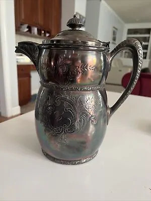 Antique Meriden B.  Company Silver Plate Tea & Coffee Pot 1868 June 276 • $125