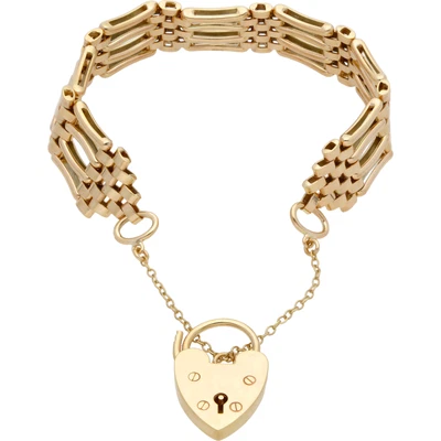 £850.65 • Buy Pre-Owned 9ct Yellow Gold 4 Bar Gate Bracelet 190mm(7.5 )