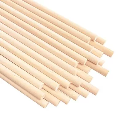 25PCS Dowel Rods Wood Sticks Wooden Dowel Rods - 1/4 X 12 Inch Precut Dowels • $9.13