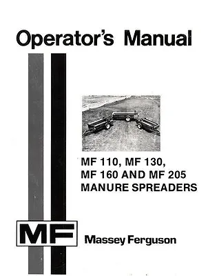 Massey Ferguson 110 130 Manure Spread Operators Manual • $7.17