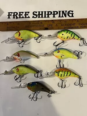 Lot Of 7 Vintage Suddeth Little Earl Crankbit Lure These Are Fishers Or Painters • $50