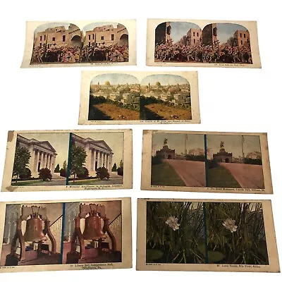 Vintage Color Stereoview Cards Lot Of 7 AC Co 1925 Jesus Arlington Grant Lotus • $12