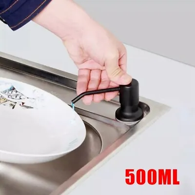 500ml Soap Dispenser Kitchen Sink Black Hand Pump Washing Up Liquid ABS Bottle • £13.08