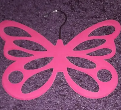 £6.99 • Buy Scarf Holder Pink Velour Felt Hanging Tie Storage Belt Wardrobe Tidy Butterfly