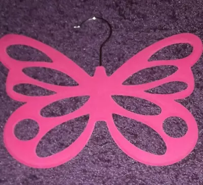 £6.99 • Buy Scarf Holder Pink Velour Felt Hanging Tie Storage Belt Wardrobe Tidy Butterfly