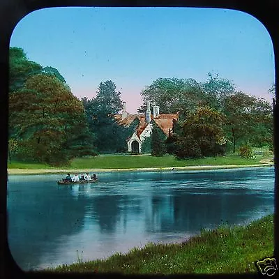 Glass Magic Lantern Slide RIVER THAMES - MAGNA CARTA ISLAND C1890 BERKSHIRE • £30