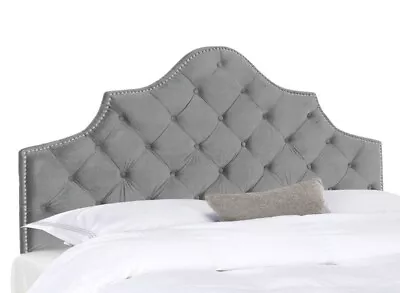 Safavieh Arebelle Pewter Velvet Headboard Reduced Price 2172707645 MCR4036G-Q • $194