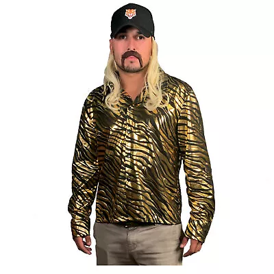 Men's Tiger Trainer Halloween Costume Shirt + Baseball Cap Mullet Wig SM LXL 2XL • $12.95