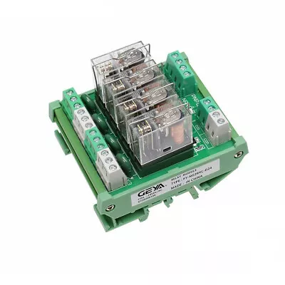 GEYA Omron Relay Module For PLC 4 Channel 12V 24V AC/DC 1NO1NC Pluggale Relay • $31.06