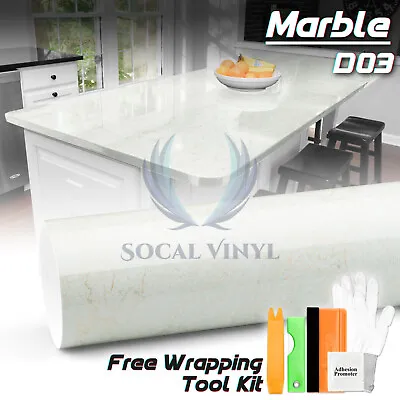 Gloss Marble Granite Vinyl Wrap Sticker Wallpaper Kitchen Home Counter Top D03 • $4.99