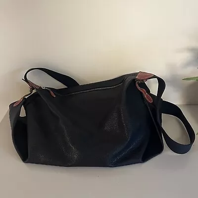 Vintage Mulberry  Black Traveling Bag Scotchgrain Carry All Duffle Style • $150