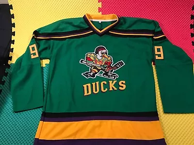 Adam Banks Mighty Ducks #99 Sewn Fight Strap Hockey Jersey Men's Size 3XL Nice • $27.99