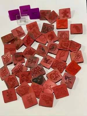 44 Vintage Rose Art Orange Rubber Ink Stamp Collection Various Washable • $12