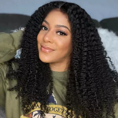 UNice Afro Kinky Curly U Part Human Hair Wig Cambodian V Part Virgin Hair Wig US • $87.12