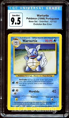 $76 • Buy CGC 9.5 GEM MINT Wartortle 42/102 EVOLUTION Box ERROR Pokemon Card CS18-287