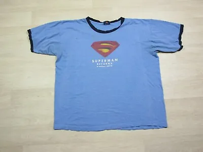 Vintage Superman Returns Ringer T Shirt XL Movie Promo Diet Pepsi  In Theaters  • $15.18