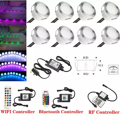 31mm WIFI/Bluetooth RGB LED Recessed Deck Lights Plinth Staircase Decking Lamps • £54.71